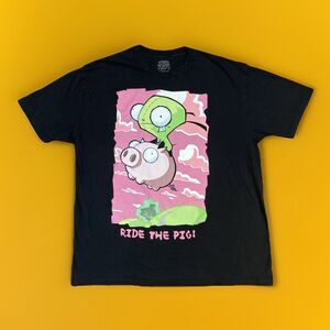 Hot Topic x Nickelodeon Invader ZIM Ride The Pig Black Shirt Mens Size 2X